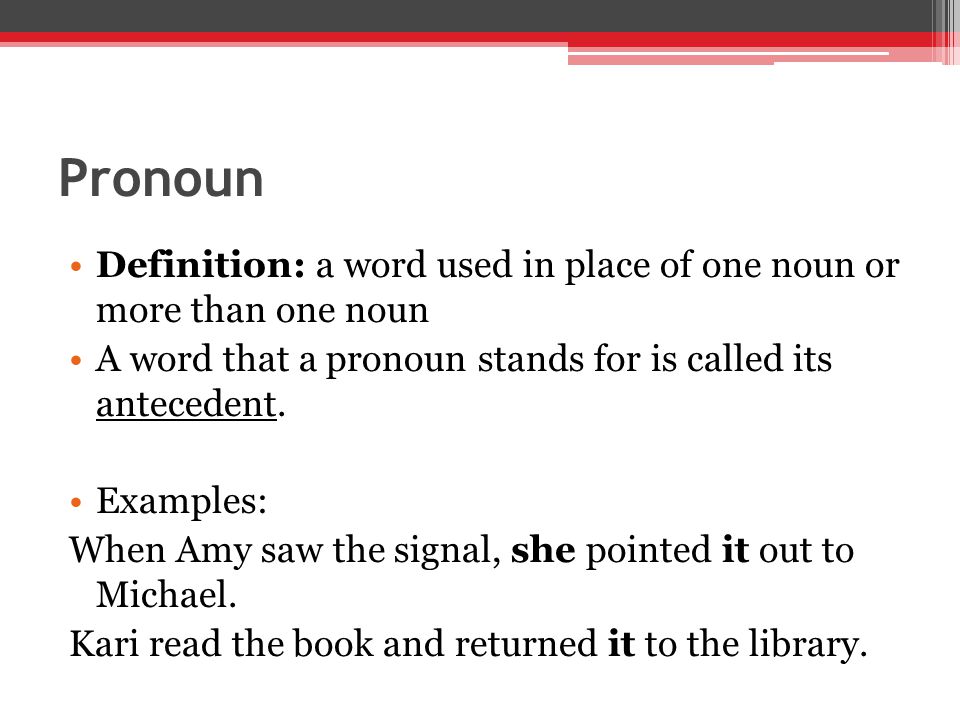 what is a pronoun